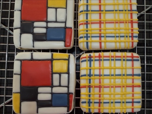 Mondrian-style custom cookie set