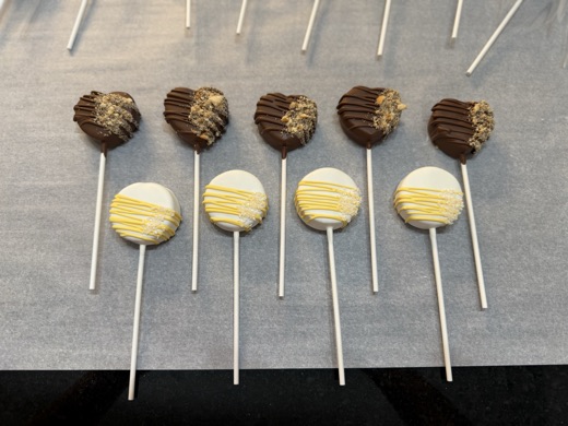 Cake pops, fresh from the batch