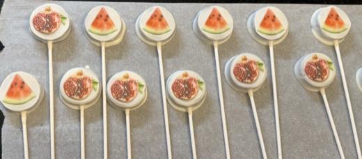 Watermelon and pomegranate summer cake pops
